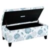 Luxury Storage Ottoman With Floral Patterned Fabric, Soft Close Hinges, Functional Footrest & Seat - Multicolor - Image 11