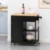 Lanier - Kitchen Cart With Wheels - Black - Image 2