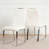 Modern Dining Chair (Set of 2) With Cloth Upholstery And Electroplated Metal Legs - White - Image 3