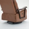 Swivel Rocker Recliner Power Glider Chair With Solid Wood Armrests, Extra Wide Reclining Sofa Chair Upholstered Faux Leather Living Room Single Sofa - Orange - Image 9