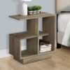 Accent Side Table, Narrow, Small, 3 Tier, Contemporary & Modern - Taupe - Image 3