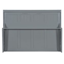 Full Size Murphy Bed With Hydraulic Lift & Desk Design - Gray