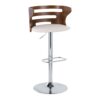Cosi - Mid-Century Modern Adjustable Barstool With Swivel With Rounded Rectangle Footrest (Set of 2) - Chrome / Walnut / Brown - Image 2