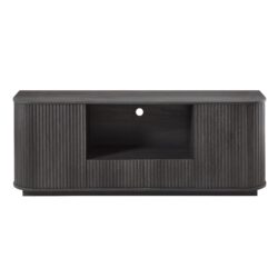 Modern Wavy TV Stand Rounded Sideboard With Storage Cabinet - Black