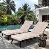 2 Piece Outdoor Chaise Lounge Cushion Set, Replacement Cushions For Patio Furniture - Beige - Image 8