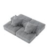 Modern Oversized Modular Sectional Sofa With 2 Ottoman And 2 Seat, Sparkling Chenille Fabric Soft Cushion Sofa With 4 Pillows, 4 Pieces Diy Combination Tufted Sofa, No Assembly Required - Gray - Image 21
