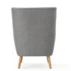 Fabric Club Chair With Rubberwood Legs - Gray - Image 10