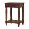 Turned Legs 1 Drawer Side Table - Brown - Image 3