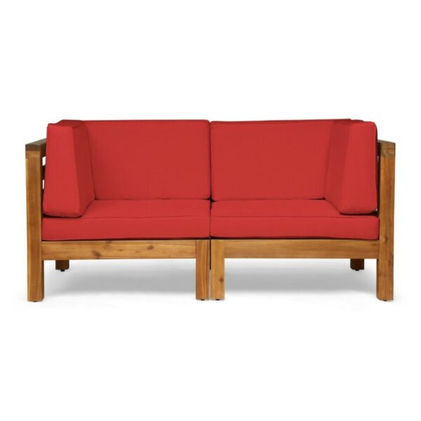 Oana - 2 Piece Love Seat Set With Water Resistant Cushions - Red