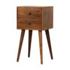 Mini 2 Drawer Nightstand - Chestnut - Image 3