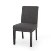 Contemporary Fabric Dining Chair With Upholstered Seating And Tapered Legs - Charcoal - Image 5