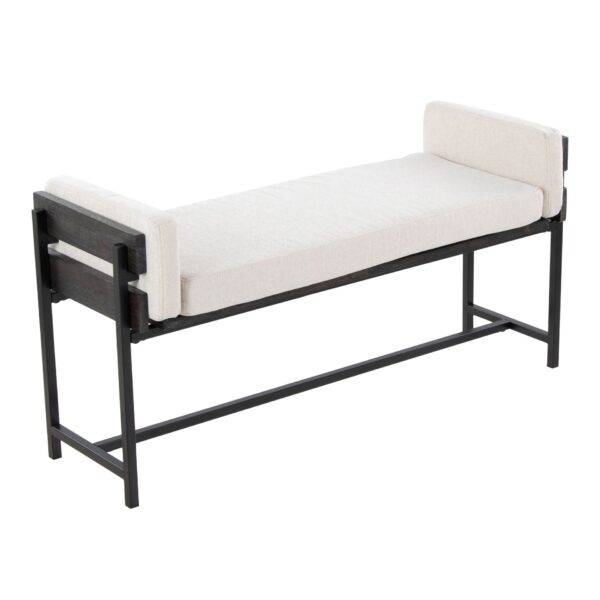 Kari - Farmhouse Bench - Black / Gray / Cream