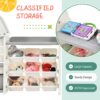 Kids Bookshelf Toy Storage Organizer With 17 Bins And 5 Bookshelves, Multi-Functional Nursery Organizer Kids Furniture Set Toy Storage Cabinet Unit With HDPE SheLF And Bins - Gray - Image 11