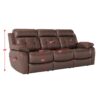 Genuine Leather Non-Power Reclining Sofa With Drop Down Table, Stainless Steel Cupholders And Magazine Bag - Brown - Image 10
