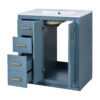 Bathroom Vanity With Ceramic Sink Combo, Frame Bathroom Storage Cabinet, Freestanding Vanity Set With 3 Drawers & Soft Closing Doors - Indigo - Image 17