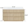 Fluted 6 Drawers Dresser, Double Dresser Chest Of Drawers, Modern Chest Of Drawers With LED, Drawer Organizer For Bedroom, Living Room, Hallway - Natural - Image 3