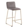 Casper - Fixed Height Contemporary Counter Stool (Set of 2) - Gold / Gray - Image 2