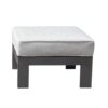 Patio Indoor Outdoor Aluminum Ottoman Footstool With Cushion - Powdered Pewter - Image 2