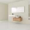 Modern Wall Mounted Bathroom Vanity With Resin Sink And Soft Close Drawer In Imitative - Imitative Oak - Image 4
