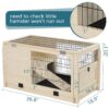 Wooden Rabbit Hutch Indoor Bunny House For Small Animals With Plastic Tray - Natural - Image 3