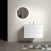 Alice - 36" Bathroom Vanity With Sink, Large Storage Wall Mounted Floating Bathroom Vanity For Modern Bathroom, One-Piece Sink Basin Without Drain And Faucet - White - Image 2