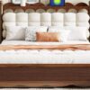 Queen Size Storage Platform Bed, With 2 Big Drawers, Twin Long Size Trundle, One Set Of Sockets & USB Ports - Walnut - Image 15
