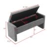 Modern Bed End Bench With Storage, Upholstered Large Foot Rest Stool, Comfy Window Vanity Bench For Living Room, Dorm, Coffee Table, Linen - Dark Gray - Image 9