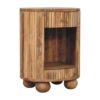 Soba - Ball Open Slot Bedside Table - Light Brown - Image 2