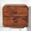 Mini Curved Wall Mounted Bedside Table - Brown - Image 10