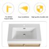 Contemporary 30" Freestanding Bathroom Vanity With White Resin Sink & Soft Close Cabinet Doors - Oak - Image 7