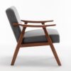 Accent Chair, Classic Mid Century Modern For Extra Seating - Gray - Image 3