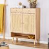 Multi Functional Modern Minimalist Shoe Cabinet Seamlessly Fits Into Nordic, Japanese, And Industrial Style Interiors - Natural Wood - Image 4