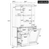 Bathroom Storage Cabinet With Tilt Out Hamper, Tall Free Standing Organizer With Drawers & Adjustable Shelves, Linen Tower With Steel Handles - White - Image 5