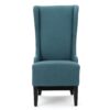 Alight - Upholstered Dining Chair With High Back And Birch Wood Legs - Teal - Image 8