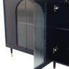 Accent Cabinet Lacquered Wooden Cabinet With 4 Glass Doors Sideboard Buffet Server Cabinet Storage Cabinet, For Living Room, Entryway, Hallway, Office, Kitchen And Dining Room - Black - Image 9