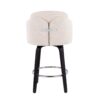 Dahlia - Contemporary Counter Stool With Round Footrest (Set of 2) - Black / Cream - Image 5