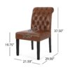 Broxton - Tuft Dining Rolltop Chair (Set of 2), Contemporary Design - Light Brown - Image 3