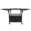 Outdoor Grill Table For Big Egg Style Bbq Metal Grill Cart With 2 Folding Panels Metal - Black - Image 11