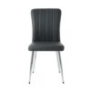 Modern Dining Chair (Set of 4) With Cloth Upholstery And Electroplated Metal Legs - Charcoal Gray - Image 9