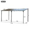 Outdoor Wall Mounted Gazebo With Sloped Roof Design, Uv Protection, And Durable Iron Frame - Gray - Image 3