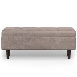 Shay - Mid Century Rectangular Storage Ottoman - Gray