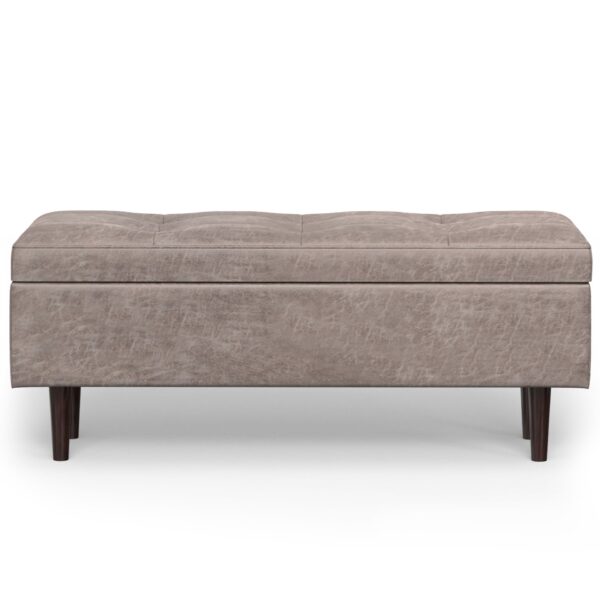 Shay - Mid Century Rectangular Storage Ottoman - Gray