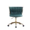 Office Desk Chair, Upholstered Home Office Desk Chairs With Adjustable Swivel Wheels, Ergonomic Office Chair For Living Room, Bedroom, Office, Vanity Study - Emerald - Image 2
