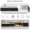 Modern, Minimalist Rectangle Extendable TV Stand, TV Cabinet With 2 Drawers And 1 Cabinet For Living Room, Up To 100" - White - Image 9