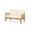 Hueber - Outdoor And Rope 4 Seater Chat Set With Cushions - Teak - Image 12