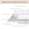 Elegant Marble Vanity Top, 43" Bathroom Vanity With Undermount Sink Sintered Stone, Bianco Carrara Venato - White - Image 9