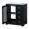 Bathroom Vanity With A Soft Close Glass Door, Adjustable Shelves, And Three Drawers - Black - Image 15