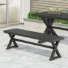 Outdoor Dining Bench - Antique Matte Black - Image 4