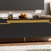 TV Stand For TVs Up To 80", TV Cabinet With 4 Drawers And 2 Spacious Cabinets, 5 Metal Legs For Living Room - Black - Image 8