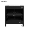 Freestanding Bathroom Vanity Combo With Ceramic Sink Shaker Style Vanities 2 Doors And 2 Drawers - Black - Image 12